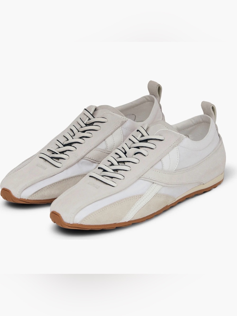 ALOHAS TB.304 Nylon Suede Leather Sneakers White Size 9 BNIB